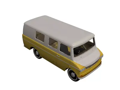 Generic Retro Cargo Van Classic Vintage Delivery Vehicle 05 3D model
