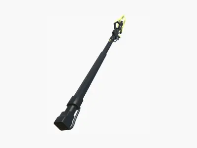 SciFi War Spear A05 Black Yellow - Character Design Fashion Low-poly 3D model