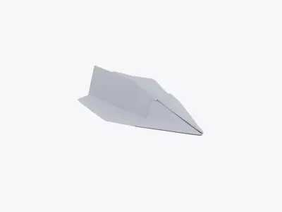 Paper Plane White Low-poly 3D model