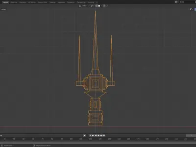 Low poly SCI-FI tower Free 3D model