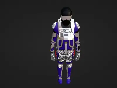 Robot Soldier - Assault Soldier Low-poly 3D model 29