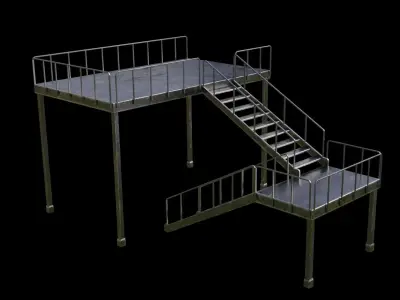 industrial stairs Low-poly 3D model