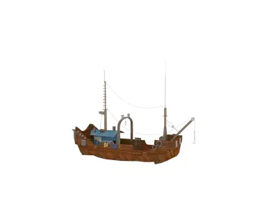 Cargo Ship 3D Model Low-poly 3D model purchase