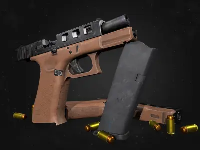 Custom Glock 3d model  Low-poly 3D model