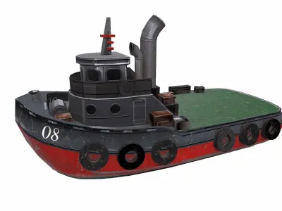 Tugboat Low-poly PBR Low-poly 3D model