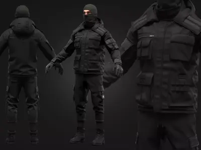 Tactical Uniform for men 3D model
