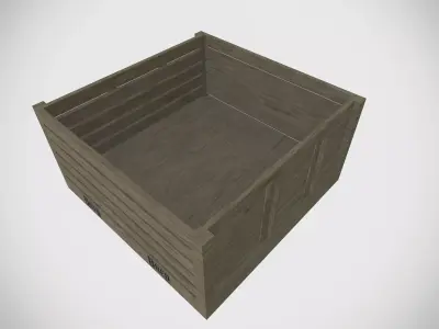 Wooden Tray Low-poly 3D model
