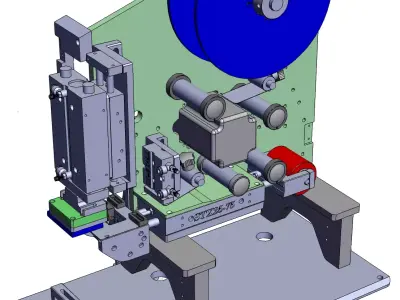 Semi-automatic high-precision flat labeling machine 3D model
