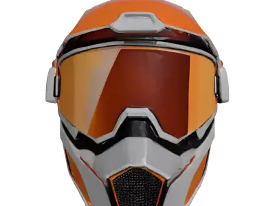 Futuristic Orange Tinted Visor 3D model