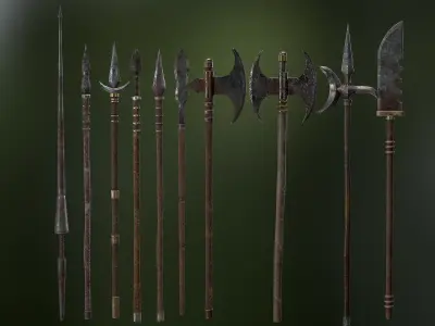 Medieval Weapons Spear Collection - 01 Low-poly 3D model