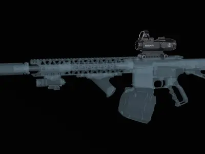 Leupold Mark 4 HAMR Scope with DeltaPoint Red Dot Sight  Low-poly 3D model