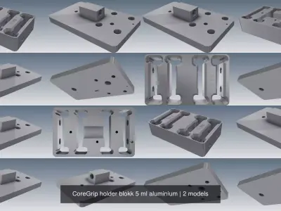 CoreGrip holder blokk 5 ml aluminium 3D Model Pack