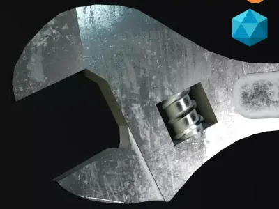 Low Poly Wrench Low-poly 3D model