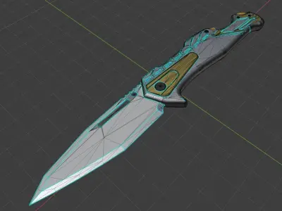 Scifi Knife Damas lame  Low-poly 3D model