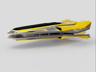 Space Ship Low-poly 3D model order