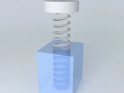 Screw cube with spring Free 3D model