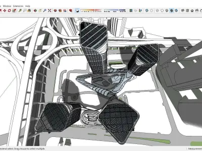 Sketchup Commercial Complex P2 3D model