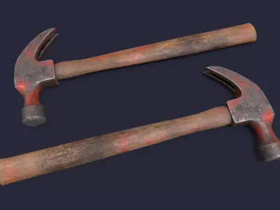 Hammer Low-poly 3D model 7