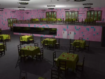 Restaurant  Low-poly 3D model buy