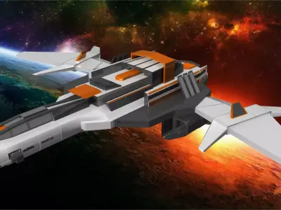 Space Fighter Jet Low-poly 3D model
