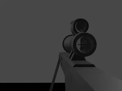 Sniper rifle M107 Low-poly 3D model