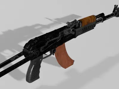 AK-47 Low-poly 3D model rifle - rifle Low-poly 3D model