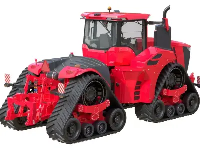 Tracked Agricultural Tractor  Low-poly 3D model