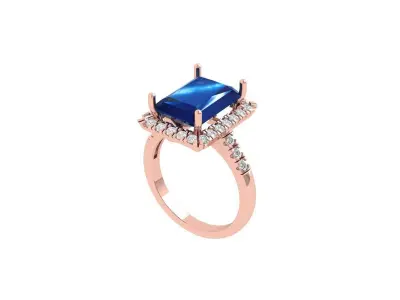 Emerald Radiant Ring 3D print model 18