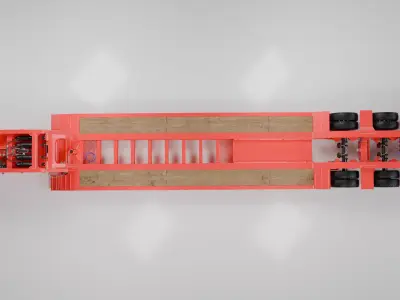 Talbert Detachable Gooseneck Lowboy Trailer 3d model Low-poly 3D model