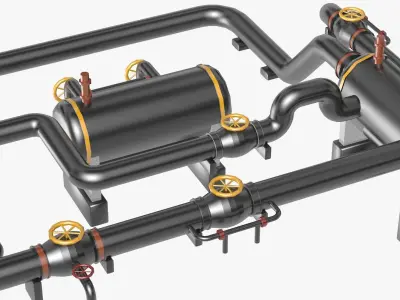 Industrial Gas Pipes Equipment 3D model