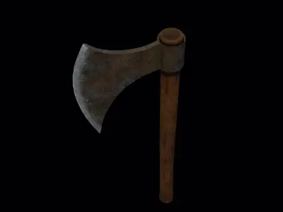 Wooden Axe Low-poly 3D model 4