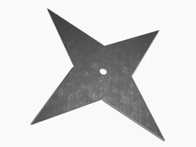 Shuriken ninja throwing knife 09 3D model