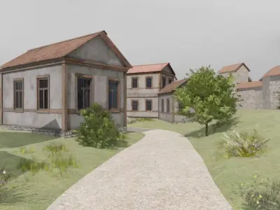 Medieval Village Layout 3D model purchase