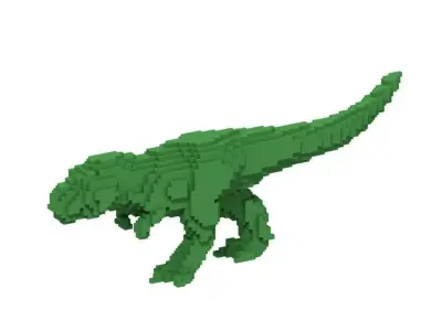 Voxel T-rex dinosaur 3D model