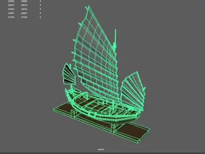 Sailing ornament Low-poly 3D model