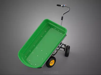 ELECTRIC MOTOR HAND CART TROLLEY WAGON DUMP TRAILER WHEELBARROW 3D model