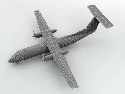 Dash 8-300 Airliner British Airways Low-poly 3D model