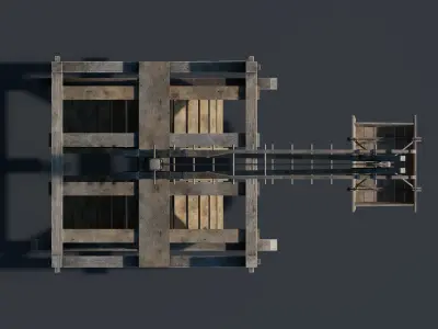 Medieval treadwheel crane Low-poly 3D model buy