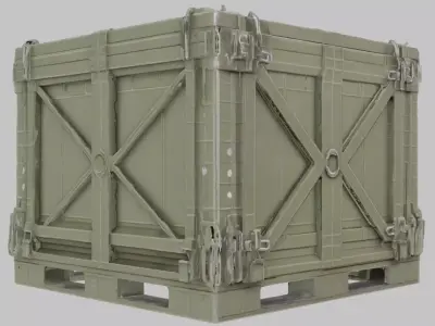 Cargo Box Model Low-Poly Low-poly 3D model