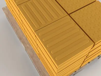 Disabled stone on pallet 3D model 3D model