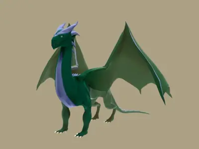 Dragon Low-poly 3D model 5