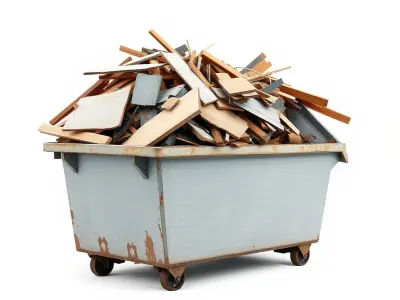 Industrial Waste Dumpster with Scrap Wood Model Pack Low-poly 3D model