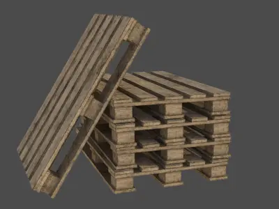 Old pallete 01 Low-poly 3D model