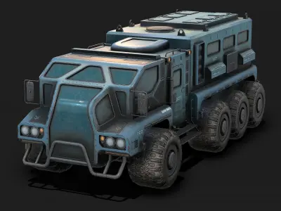 Sci Fi Truck Low Poly Low-poly 3D model