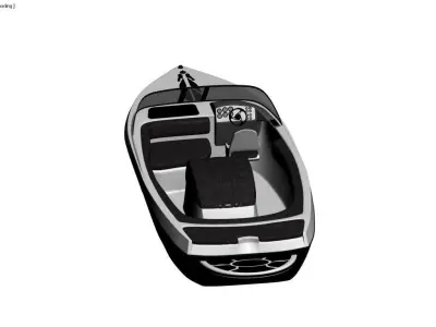 canoe model 3d speed boat Low-poly 3D model