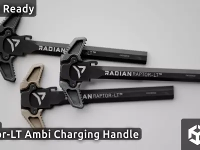 Raptor-LT Ambi Charging Handle Low-poly 3D model