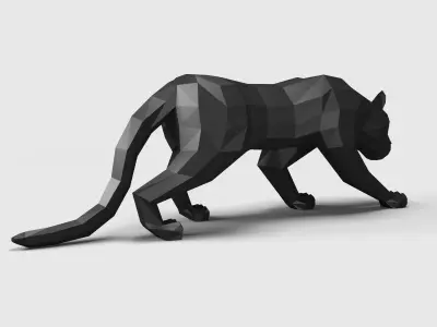 Panther Puma low poly 3D model