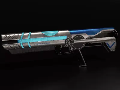 sci-fi gun 2 Low-poly 3D model