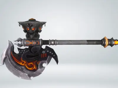 Futuristic Axe Low-poly 3D model get