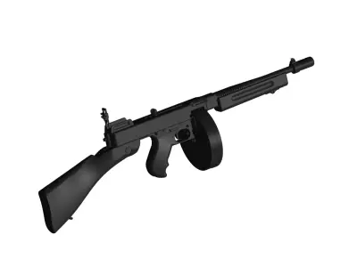 THOMPSON SUBMACHINE GUN 3D model 2